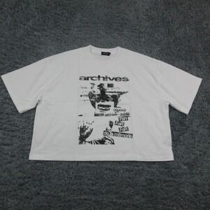 HYPEDEPT Shirt Womens Large Archives Graphic Oversized Boxy Streetwear NWOT